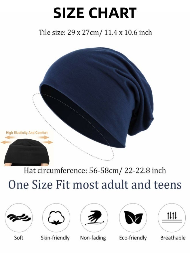 أفضل ذروة قبعة صوفية قطنية فضفاضة، عبوة من 4 قطع، قبعة جري ناعمة وخفيفة الوزن وكبيرة الحجم للرجال والنساء - Image 4